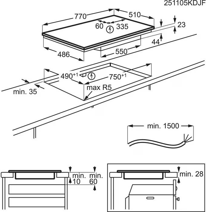 aeg-to84ib00it-saphirmatt-6000-bridge-inbouw-inductiekookplaat-80-cm - Mammafina