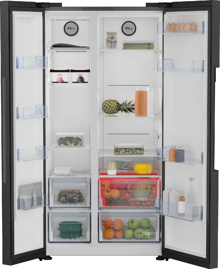 beko-b3gne644hxr01-harvestfresh-nofrost-side-by-side-koel-vriescombinatie - Mammafina