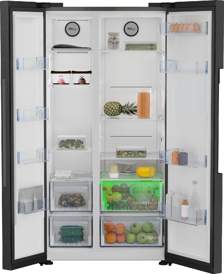beko-b3gne644hxr01-harvestfresh-nofrost-side-by-side-koel-vriescombinatie - Mammafina