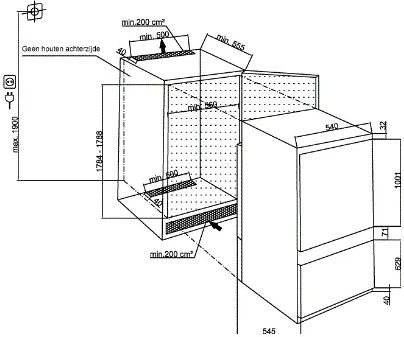 beko-bcsa285e4sn-geintegreerde-koel-vriescombinatie - Mammafina