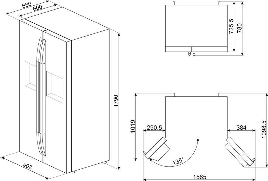 smeg-sbs63xde-universeel-esthetisch-koelkast - Mammafina