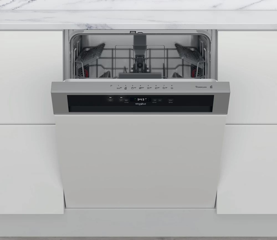 Whirlpool WBC 3C34 P X Halfgeïntegreerde Vaatwasser - RVS